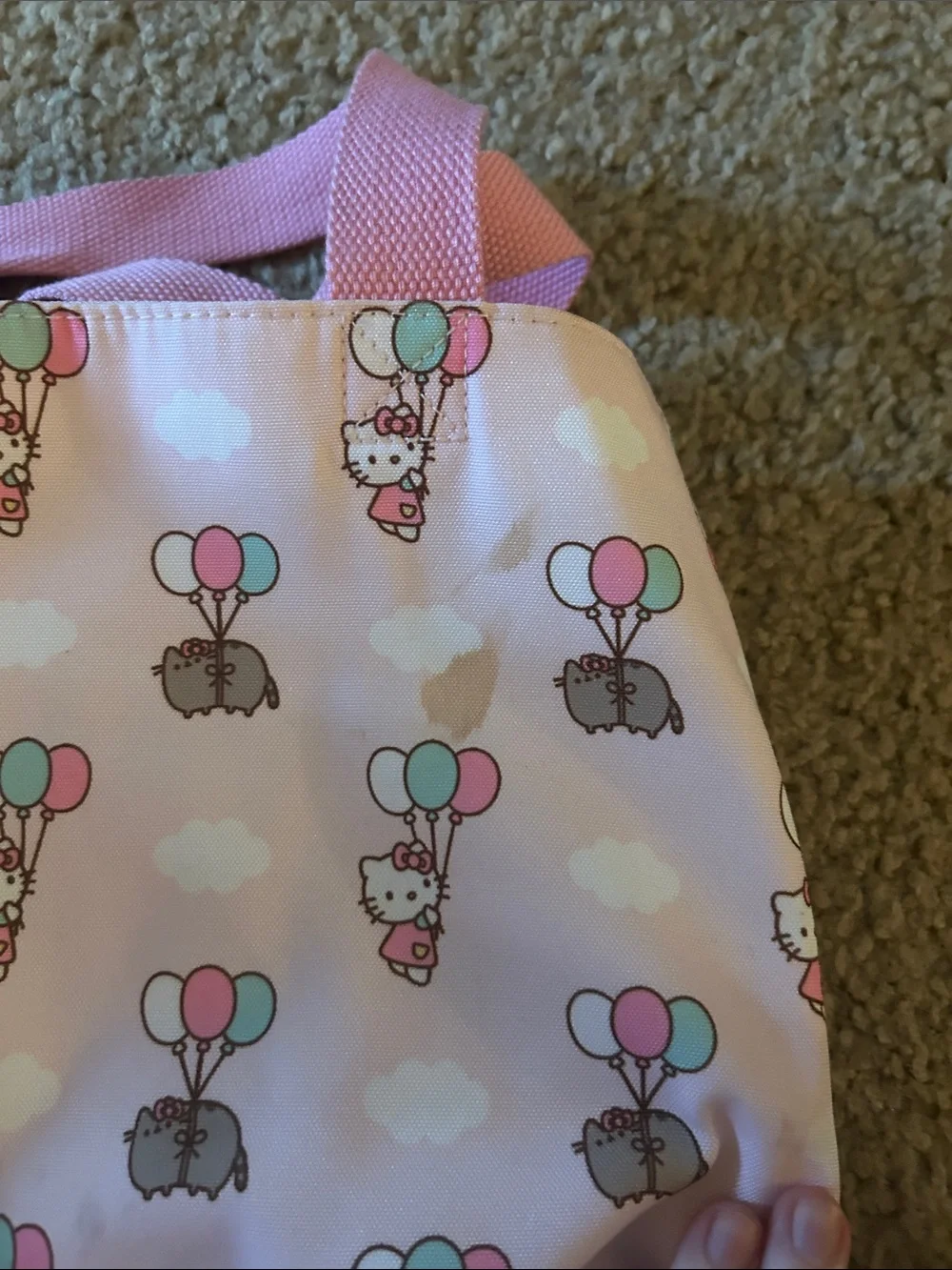 Hello Kitty and Pusheen Pink Kids Tote Bag with Balloon Print